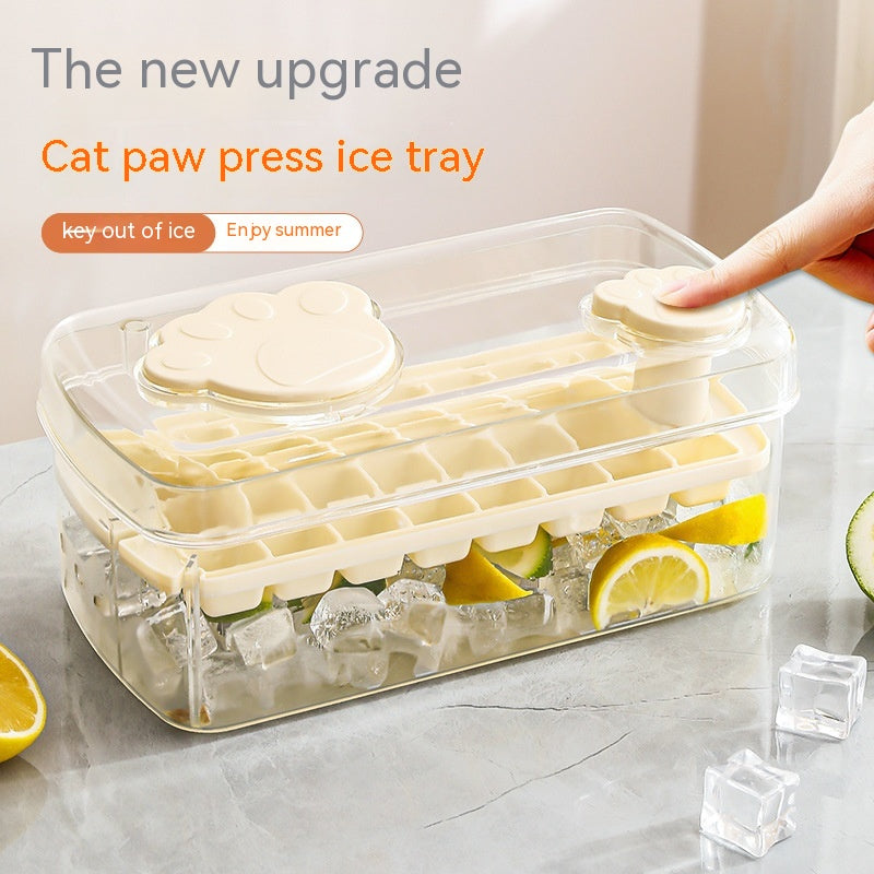 One-Click Press Cat's Paw Ice Tray Large Capacity Ice Cube Mold