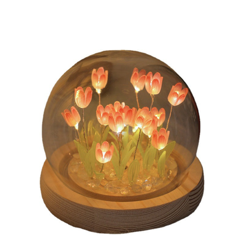 Handmade Tulip Night Light Heat Shrinkable Film for DIY Bedside Decor