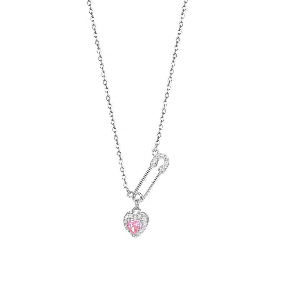 Elegant Heart Pin Necklace - Light Luxury with Advanced Design