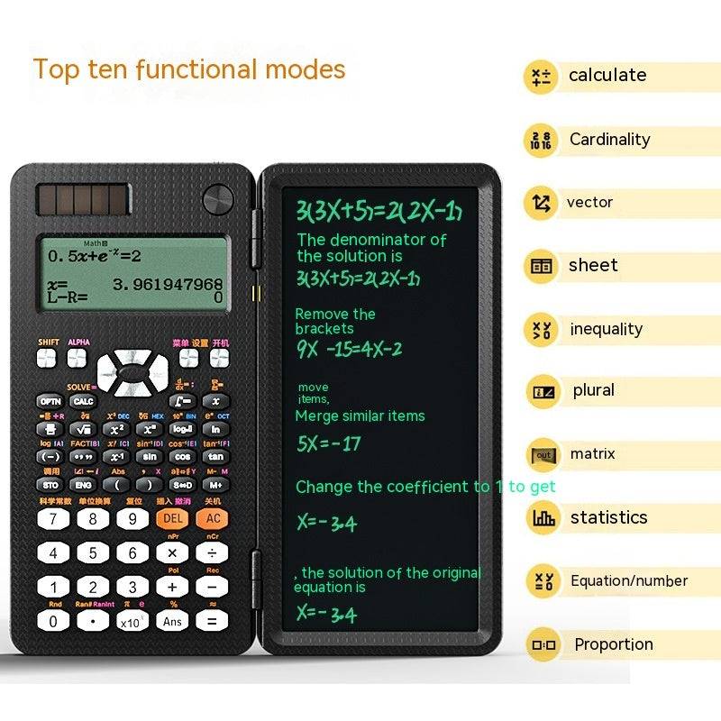 2 In 1 Foldable Scientific Calculators Handwriting Tablet