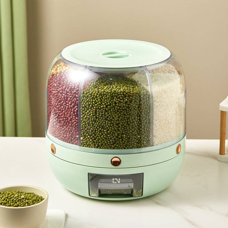 360 Rotating Sealed Rice Dispenser for Large Food Storage Kitchen