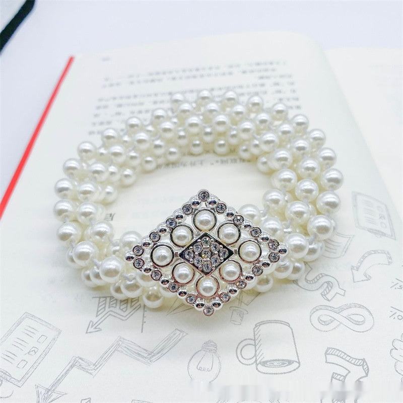 Fashion Jewelry Women's White Pearl Waist Chain Decoration