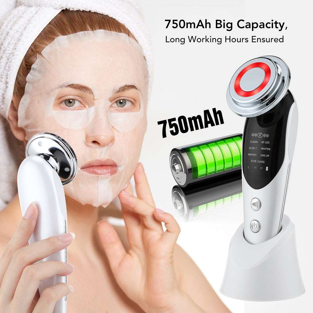 7-in-1 Facial Massager EMS Micro-current Color Light Vibration LED 