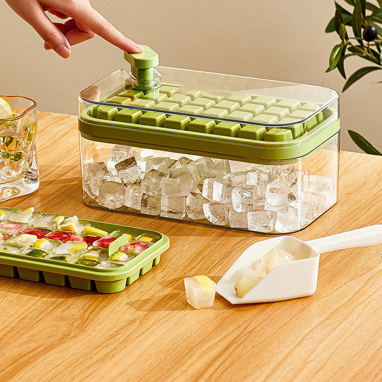 One-button Ice Mold Box with Storage Box and Lid Kitchen Accessories