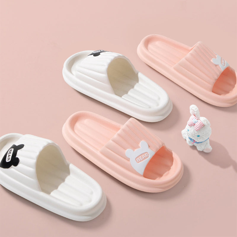 Summer Indoor Bear Slippers For Women With Anti-Slip Sole