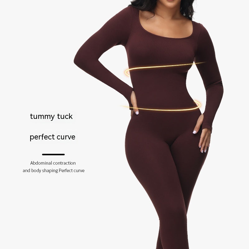 Plus Size High Waist Belly Shaping Jumpsuit