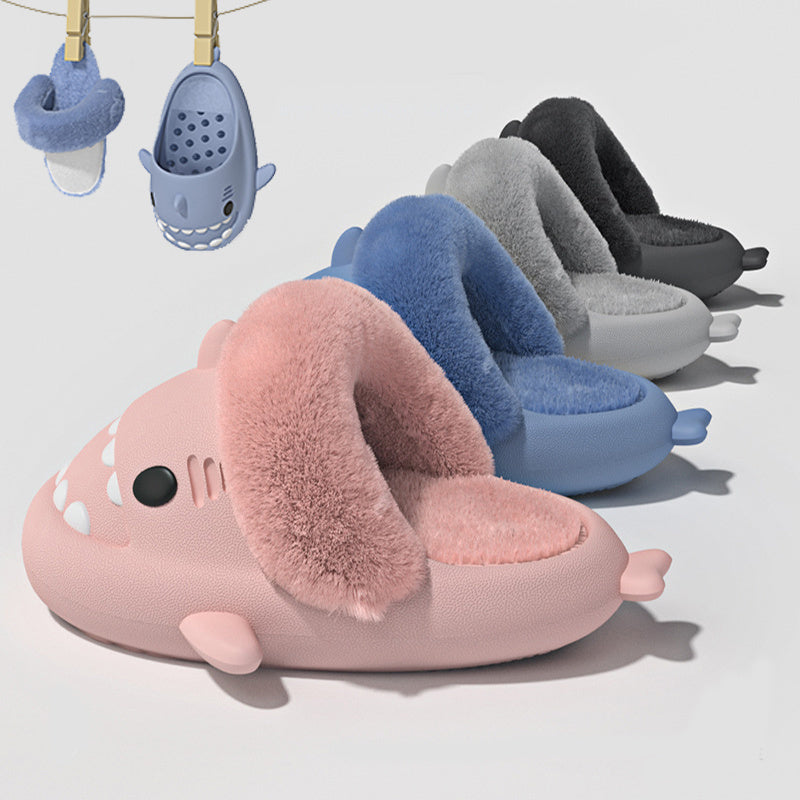 Detachable Winter Shark Slippers Bedroom House Shoes For Men and Women