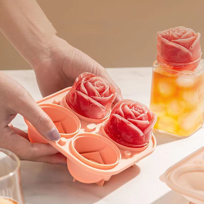 Large Ice Rose Cube Mold Tray Storage Household For long Summer