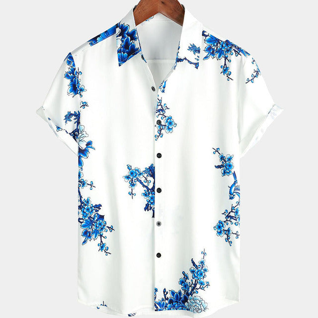 Plum Blossom 3D Digital Printing Men's Shirt