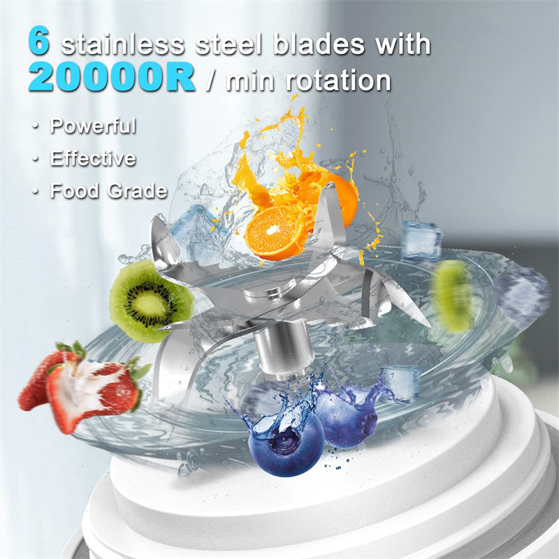 Portable Smoothie Blender with 6 Blades and Kitchen Gadgets 