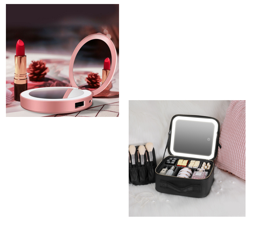 Charging treasure makeup mirror with light