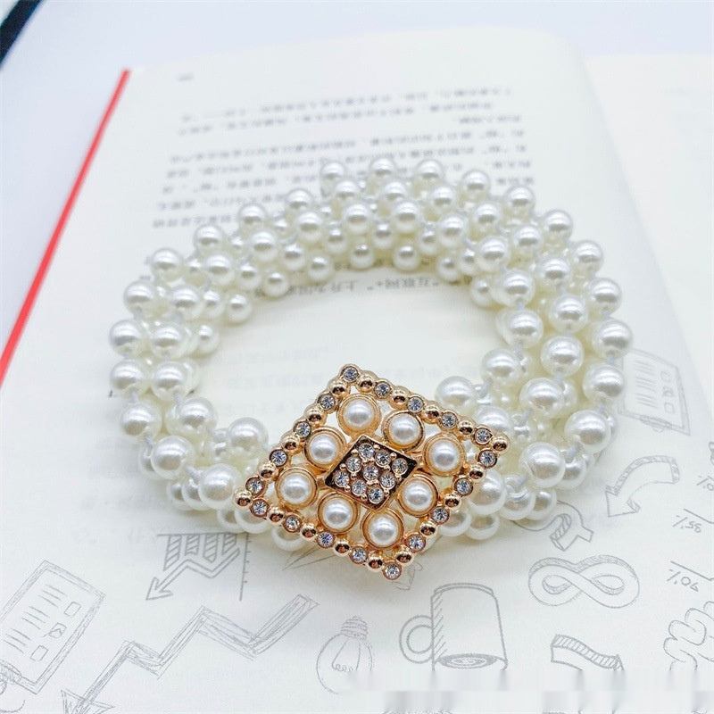 Fashion Jewelry Women's White Pearl Waist Chain Decoration