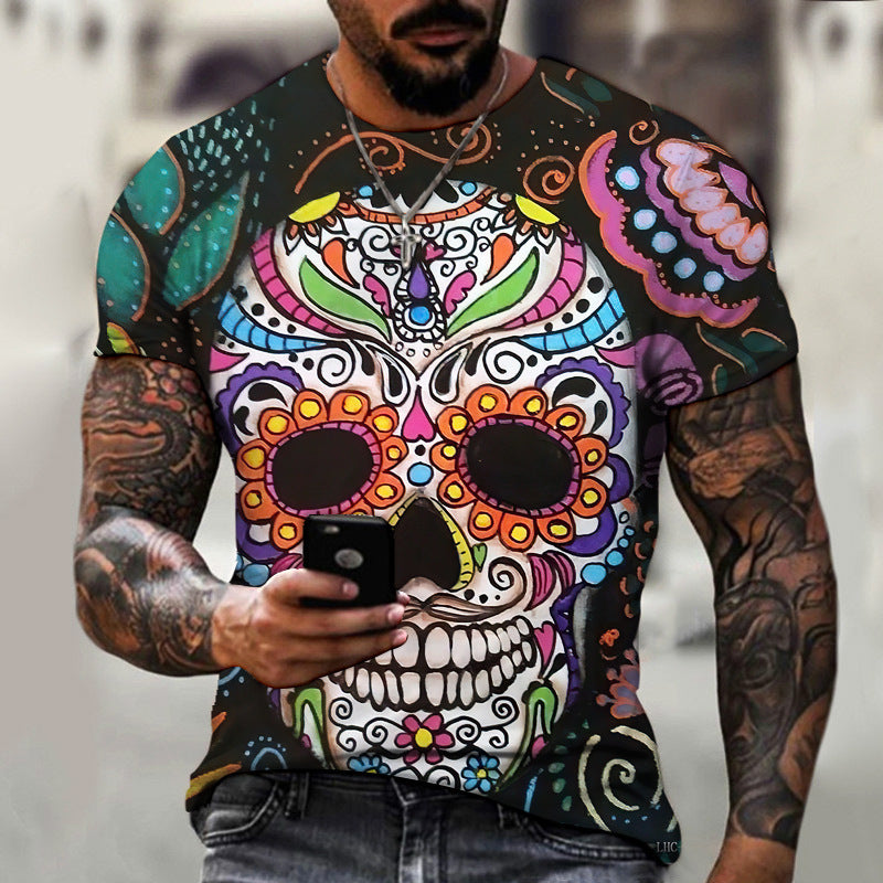 Summer Men's 3D Digital Printing T-shirt Short Sleeve