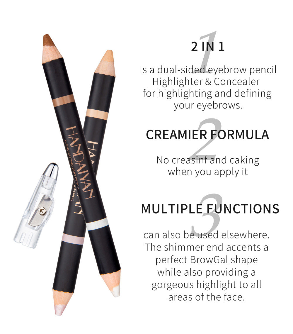 Tattoo Eyebrow 2 In 1 Double Head Eyebrow Pencil And Highlight Waterproof Lasting Eyes Black Brown Eye Brow Tint