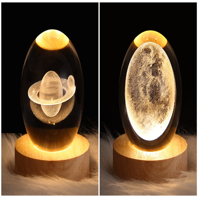 LED Night Light Galaxy Crystal Ball Table Lamp Bedroom Home Decor