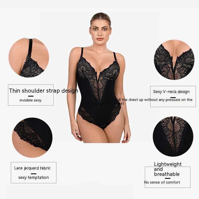 Lace Shapewear Jumpsuit Waist Control Body Shaping Butt Lift For women