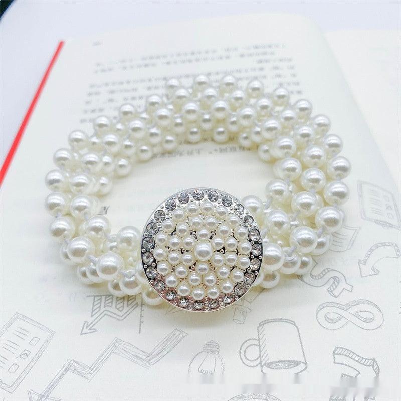 Fashion Jewelry Women's White Pearl Waist Chain Decoration