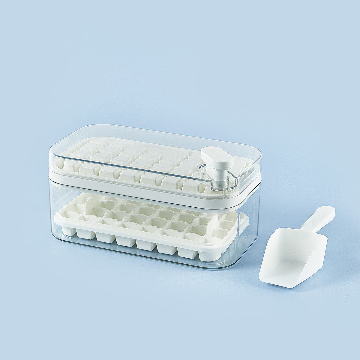 One-button Ice Mold Box with Storage Box and Lid Kitchen Accessories