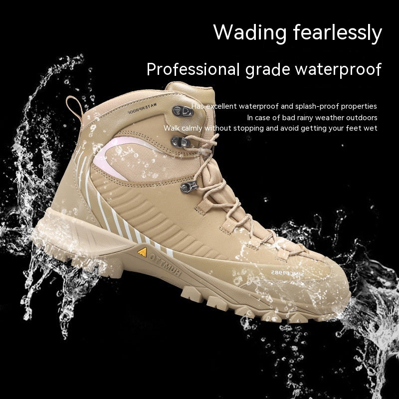 High-top Waterproof Shoes Soft Bottom Non-slip Leather