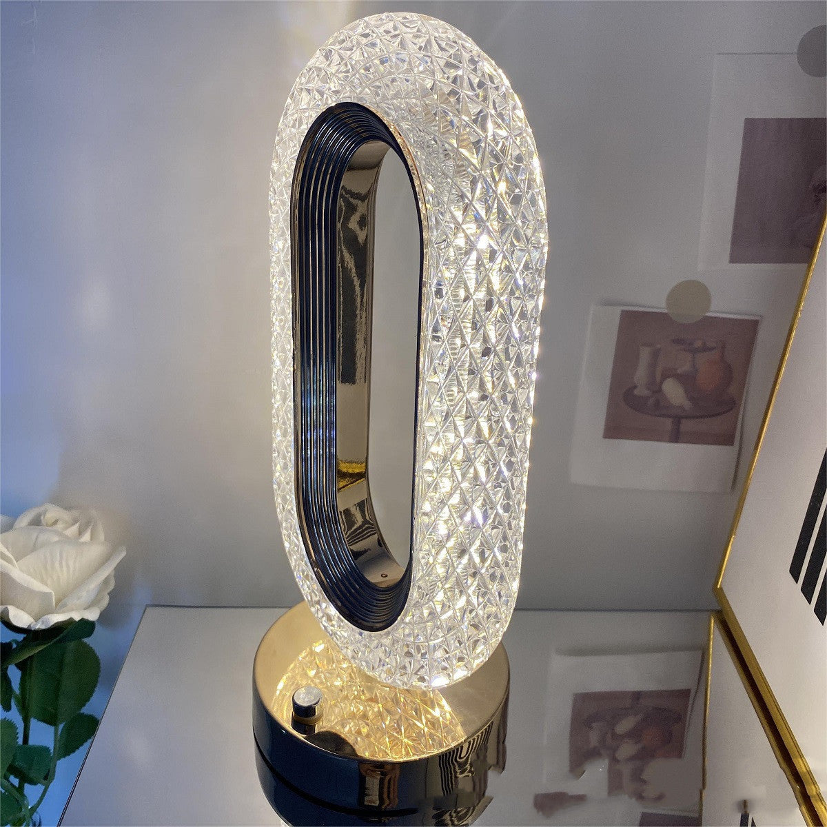 Simple Light Luxury Touch Desktop Atmosphere Crystal Lamp Home Decor