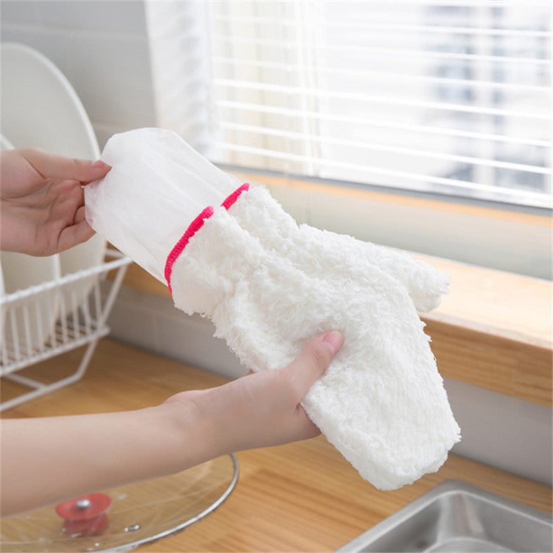 Kitchen Bamboo Fiber Non-oily Dishwashing Gloves