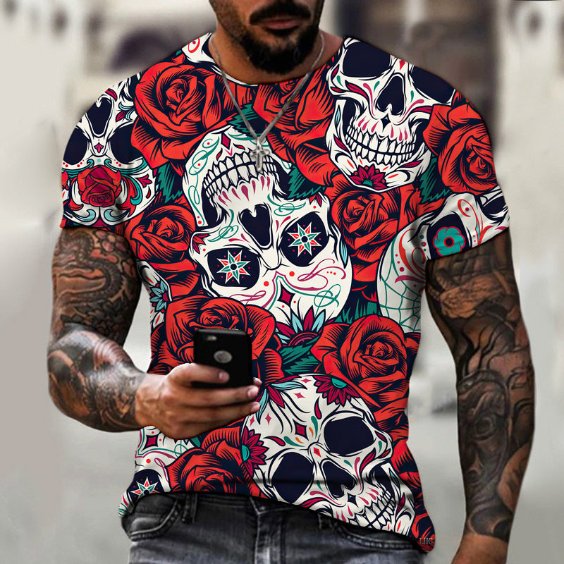 Summer Men's 3D Digital Printing T-shirt Short Sleeve