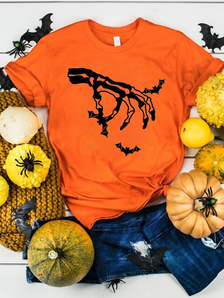 Halloween Thanksgiving Women's Summer Graphics T-Shirt Clothes