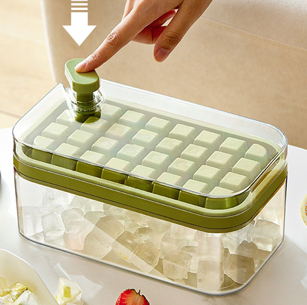 One-button Ice Mold Box with Storage Box and Lid Kitchen Accessories