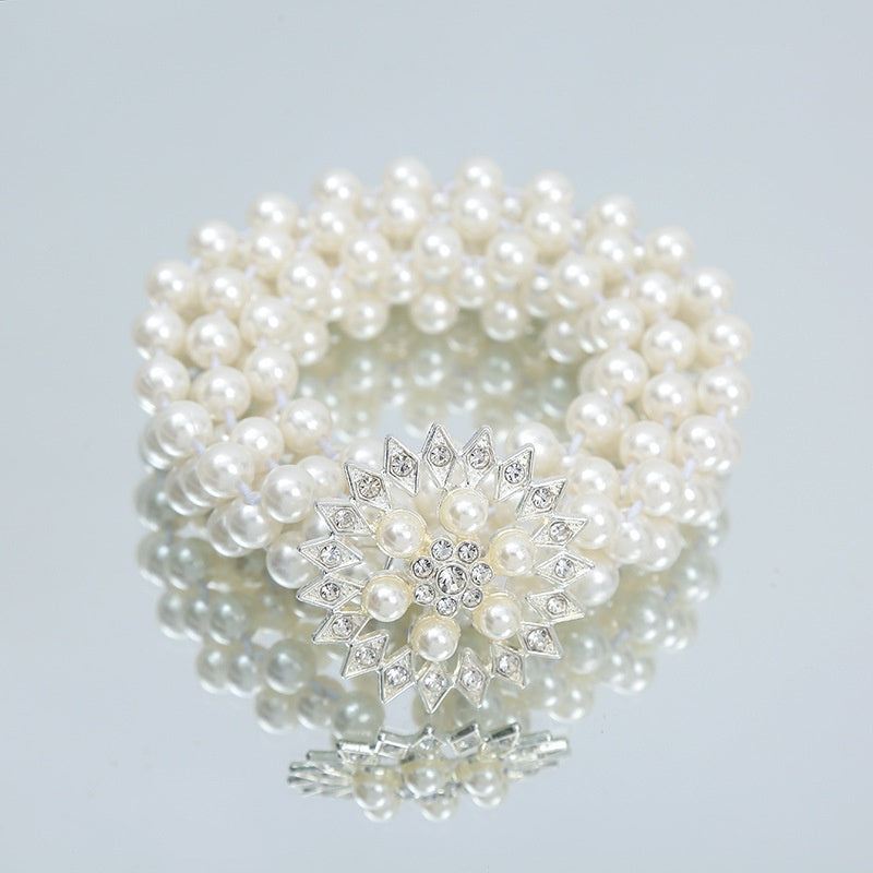 Fashion Jewelry Women's White Pearl Waist Chain Decoration