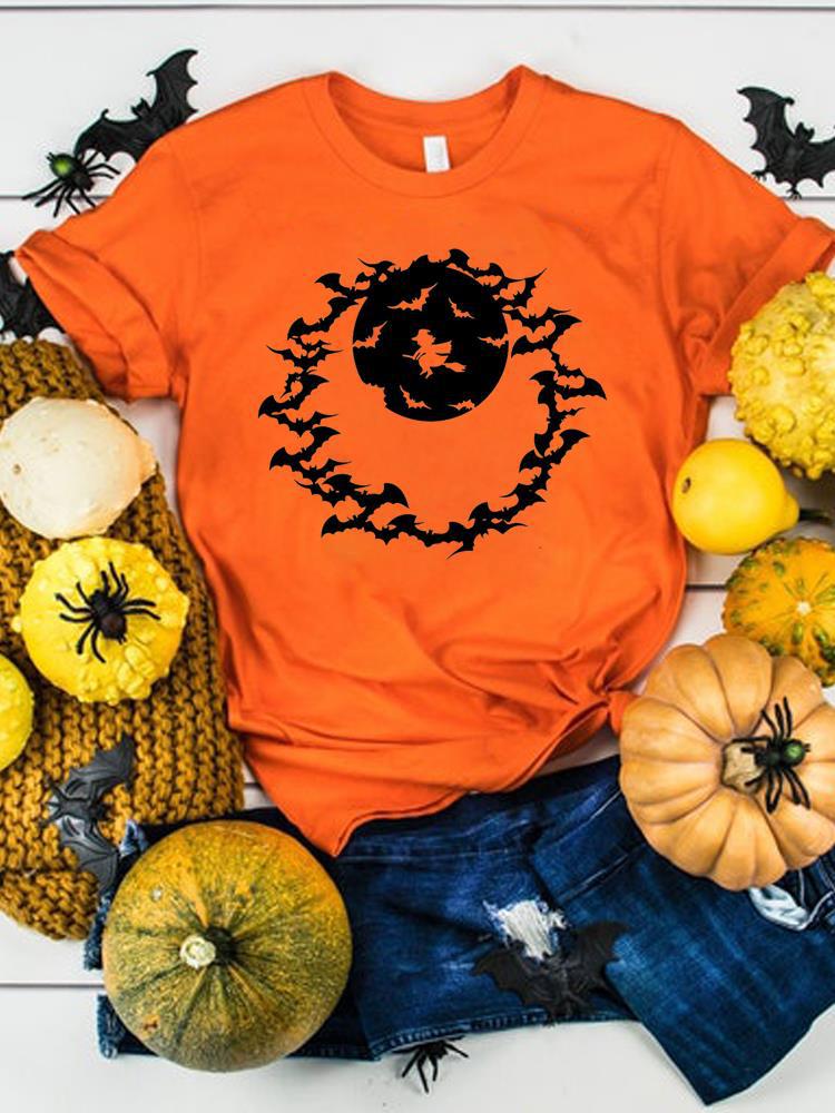 Halloween Thanksgiving Women's Summer Graphics T-Shirt Clothes