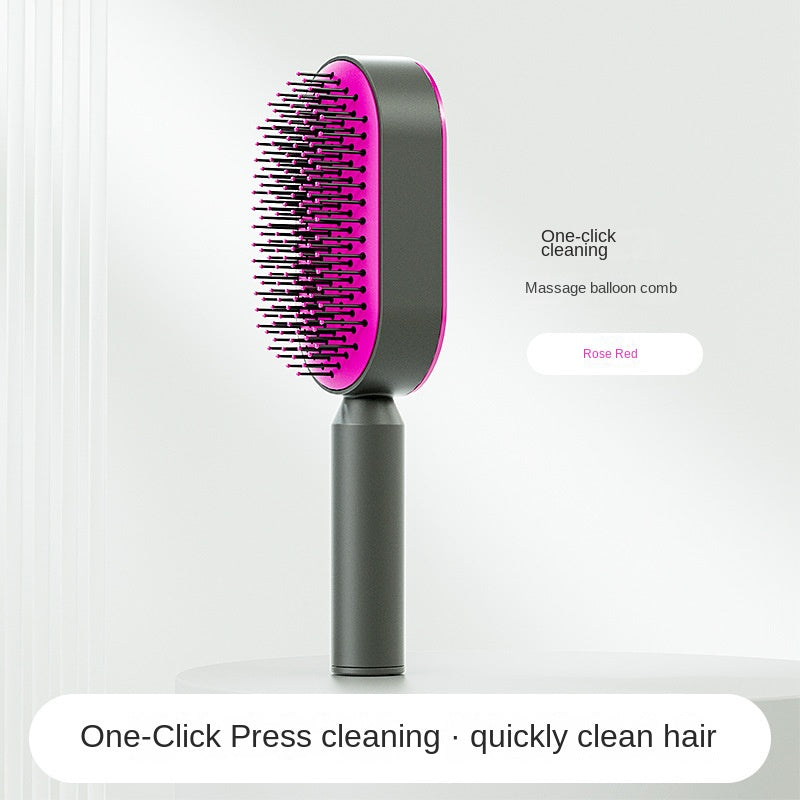 Womens Self-Cleaning Hair Brush with 3D Air Cushion and Scalp Massager