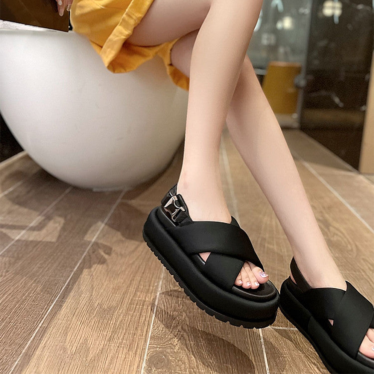 New Leather Retro Cross Roman Women's Sandals