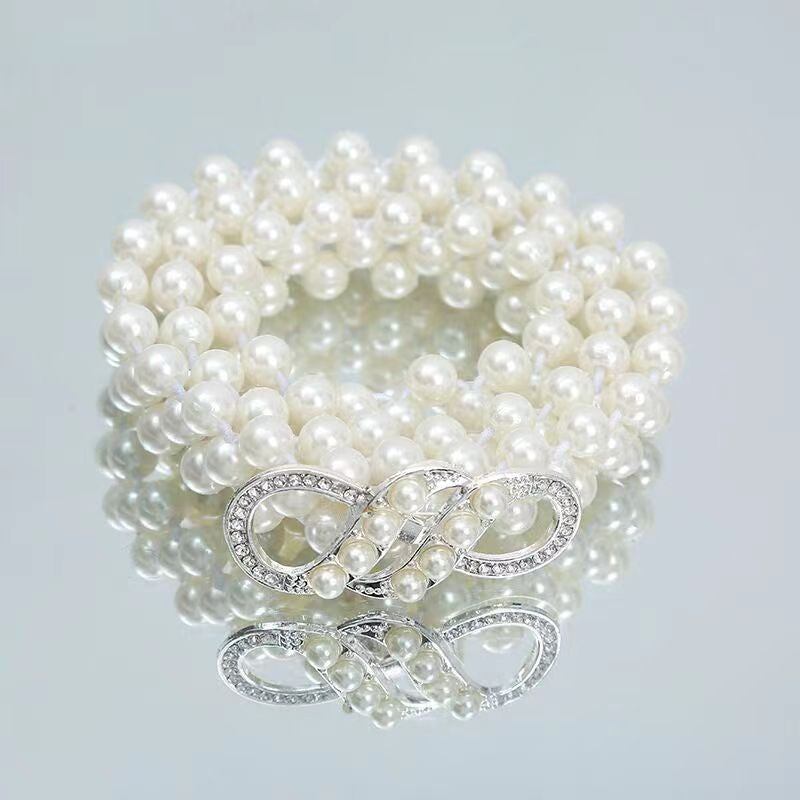 Fashion Jewelry Women's White Pearl Waist Chain Decoration