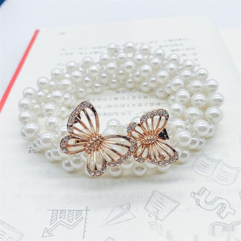 Fashion Jewelry Women's White Pearl Waist Chain Decoration