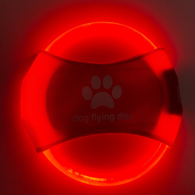 Dog Flying Discs Light Glowing LED Luminous Training Interactive Toys Game