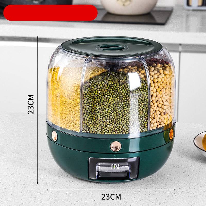 360 Rotating Sealed Rice Dispenser for Large Food Storage Kitchen