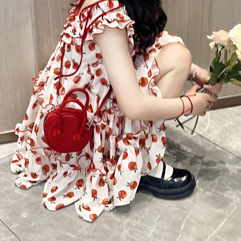 Summer Japanese Cute Tree Fungus-like Lacework Dress