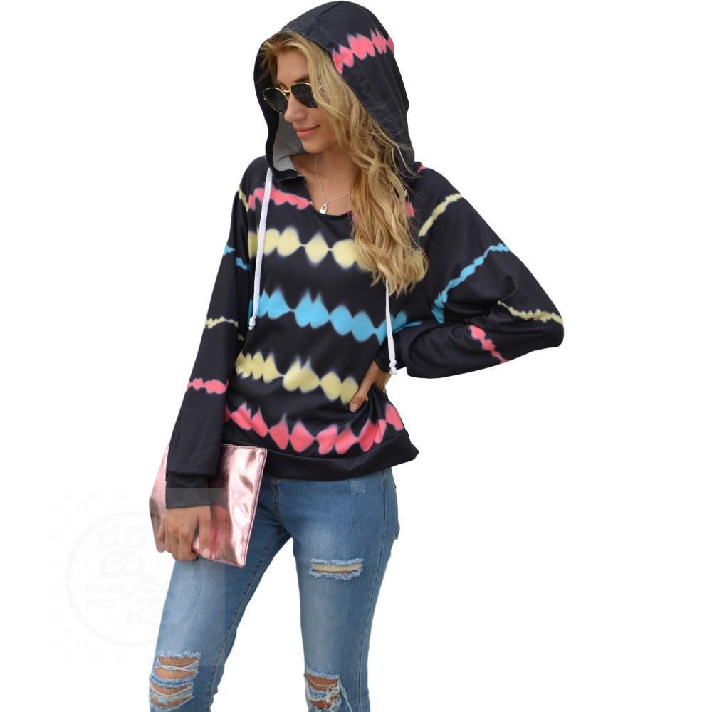 Hoodie For Women with a Striped Design For Autumn and Winter