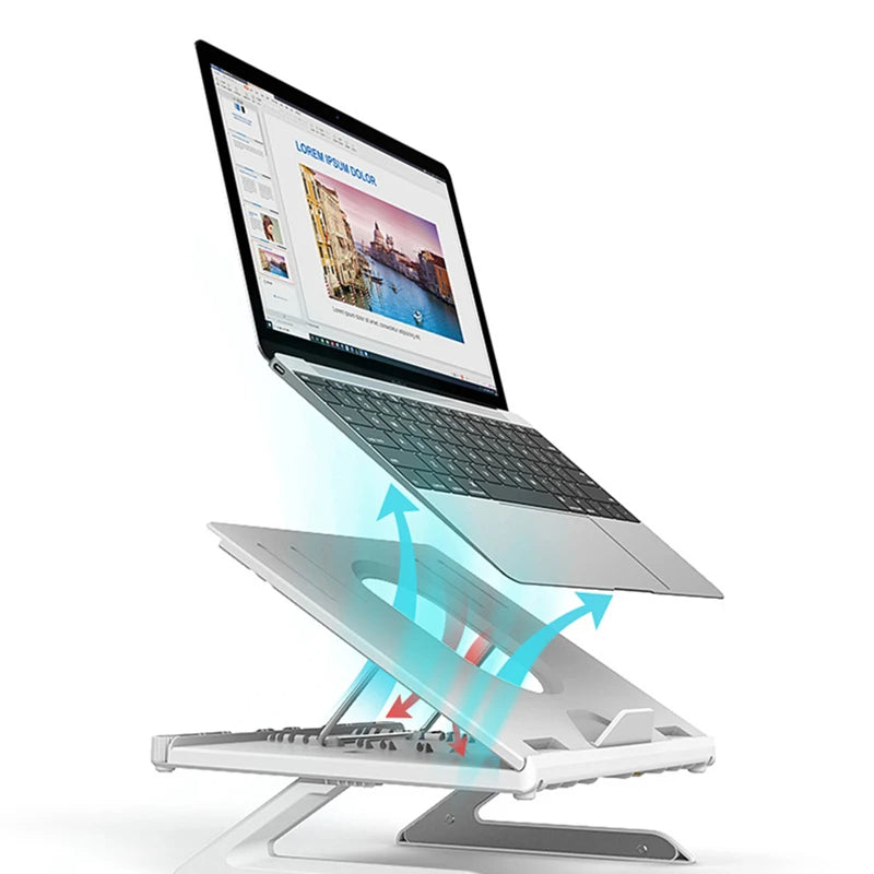 Foldable Laptop Stand with Elevating Function And Aluminum Alloy Base