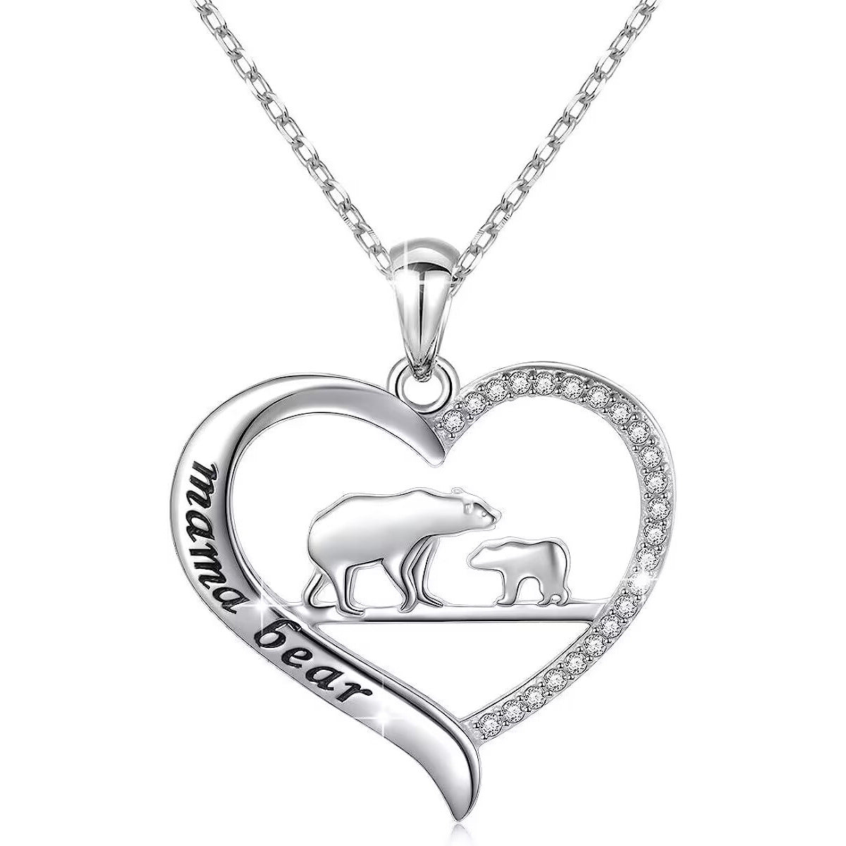 New Peach Heart Letter Mother Bear Necklace - Fashion Gift