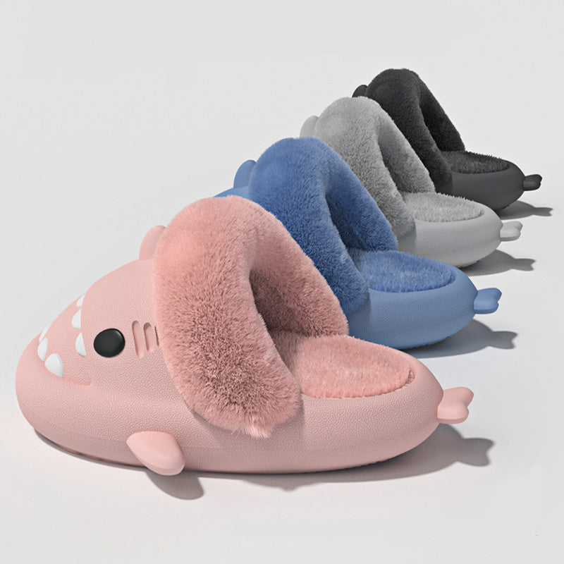 Detachable Winter Shark Slippers Bedroom House Shoes For Men and Women