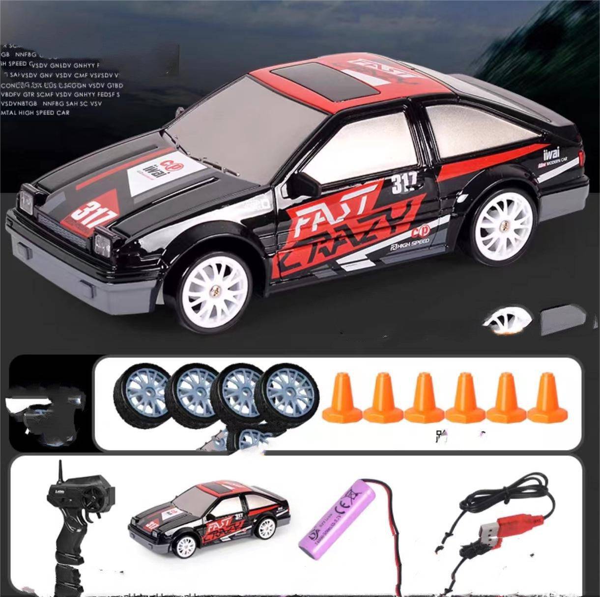 2.4G Drift RC Car 4WD RC Drift Car Toy Remote Control GTR Model AE86